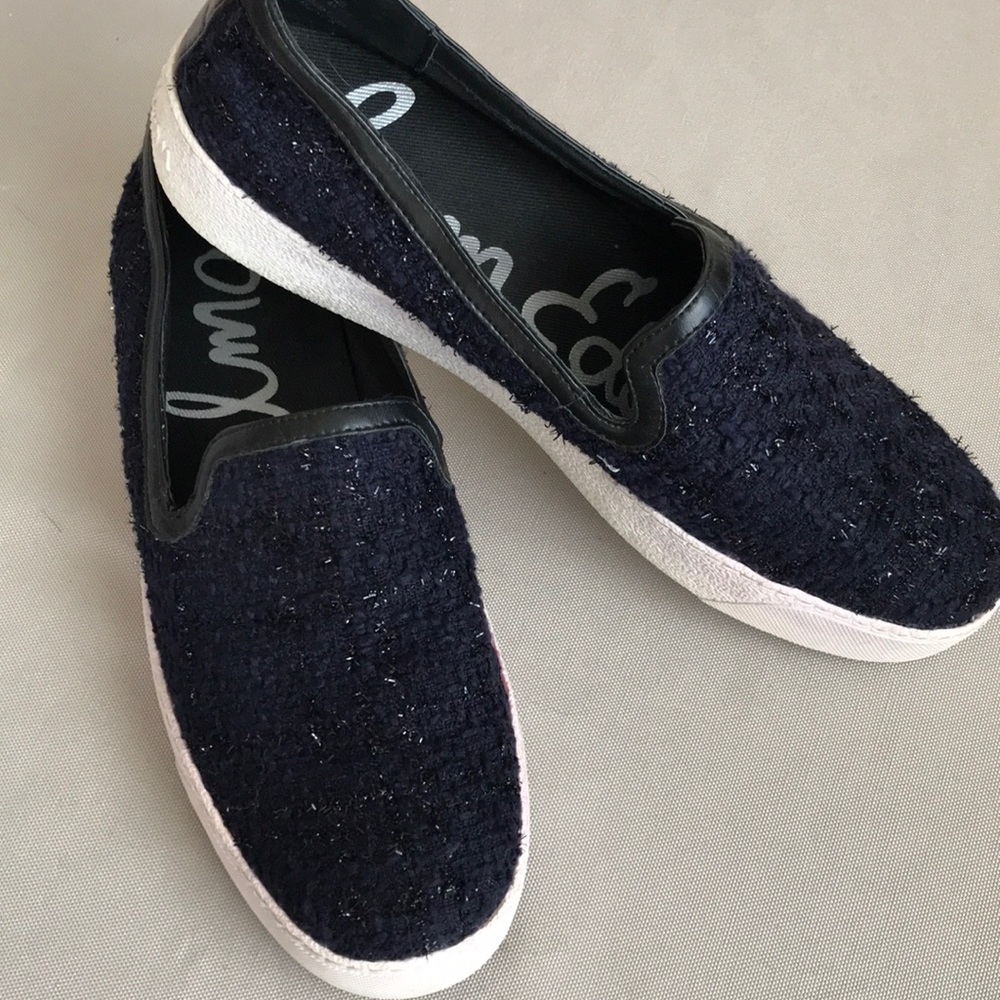 Sam Edelman navy slip on sneakers with sparkles